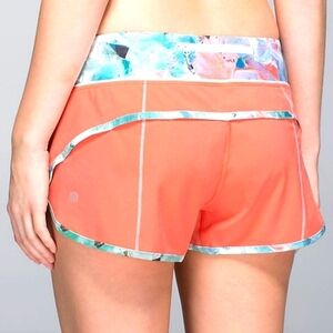 Lululemon Run Times Short Women's Size 6 Orange High Rise Gym Workout